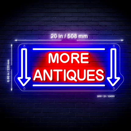 Down Arrows More Antiques Ultra-Bright LED Sign with Remote (Neon-Style, LED Technology)