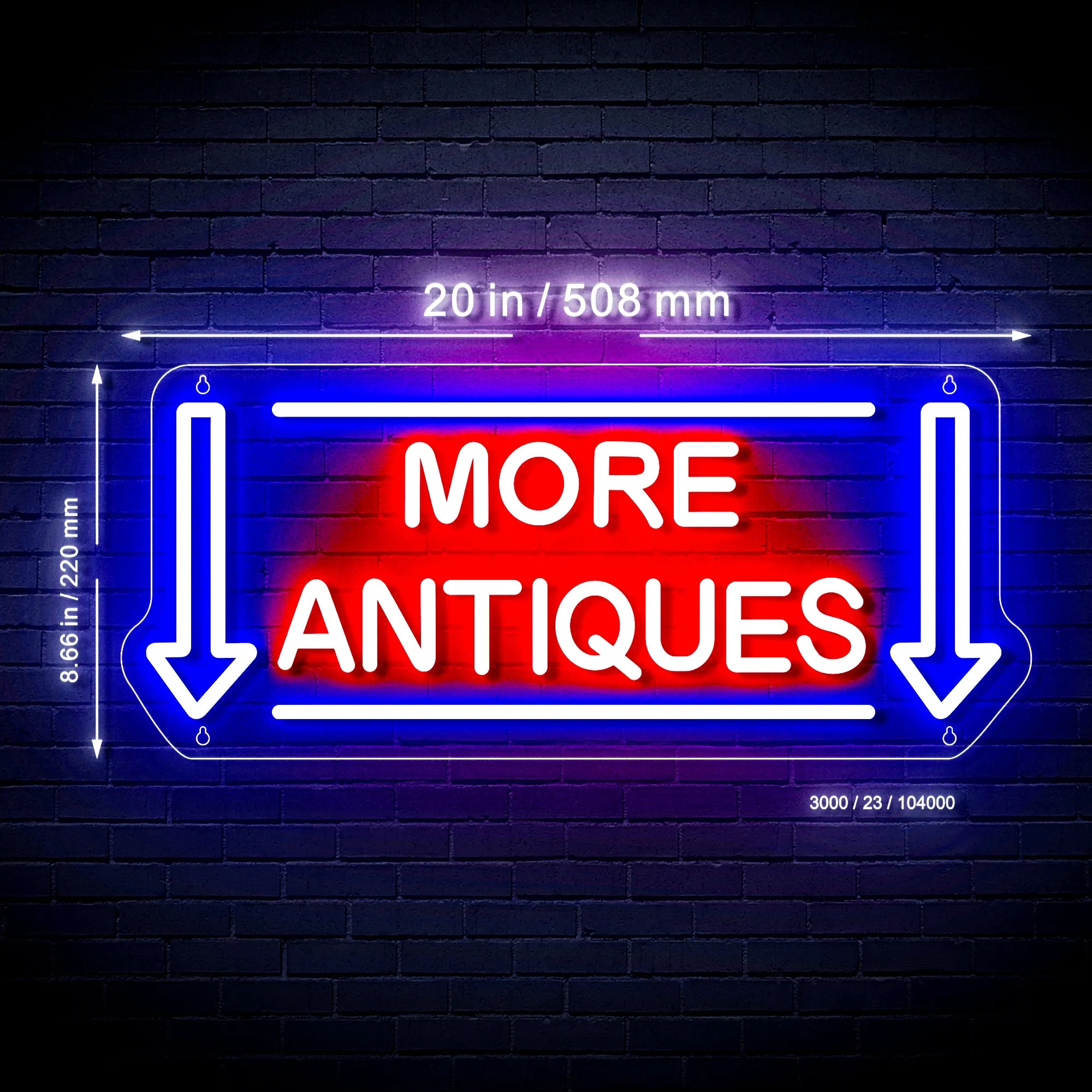 6wDown-Arrows-More-Antiques-Ultra-Bright-LED-Sign-with-Remote-Neon-Style-LED-Technology-