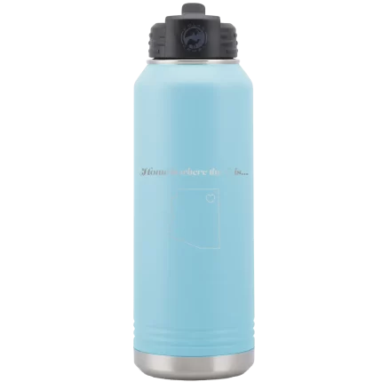 Personalized Arizona Heart 32 oz Water Bottle - Light Blue