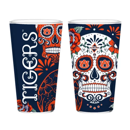 Set of 2 Auburn Dia de los Muertos Pint Glasses