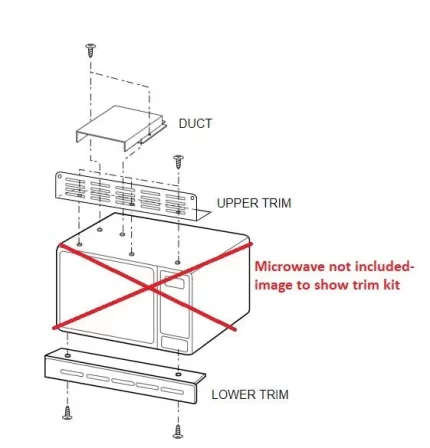 DOMETIC 3108033.006B- Microwave Trim Kit- BLACK