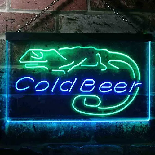 6xLizard-Cold-Beer-LED-Light-Sign