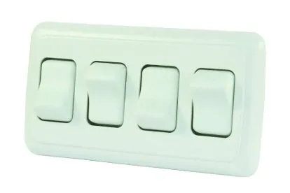 Quad Rocker Switch Assembly - White