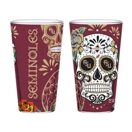 Set of 2 Florida State Dia de los Muertos Pint Glasses