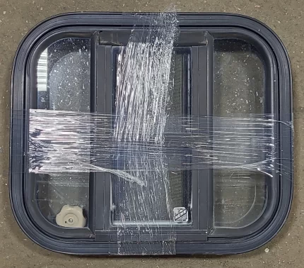 Black Radius Opening Window : 17 1/2" W X 14 1/2" H X 1 7/8" D