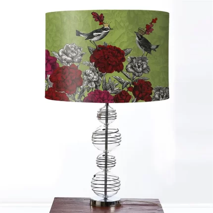 Blooming Birds, Rhododendron, Lamp shade, Drum, Pendant Lighting