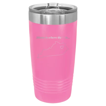 Personalized Kentucky Heart 20 oz Tumbler - Pink