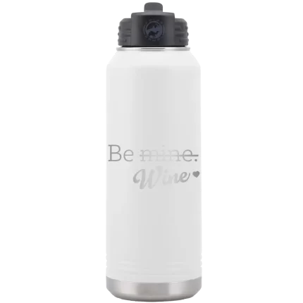 Personalized Be Wine 32 oz Water Bottle - White