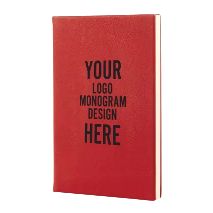 Personalized Leatherette Sketch Book 5.25" x 8.25" (Blank Pages) - Red