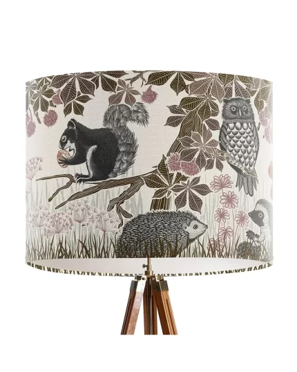 Country Lane Owls, EARTH, Lamp shade, Drum, Pendant Lighting