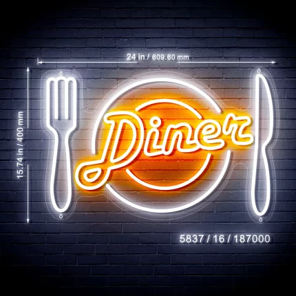 Diner Ultra-Bright LED Sign with Remote (Neon-Style, LED Technology)