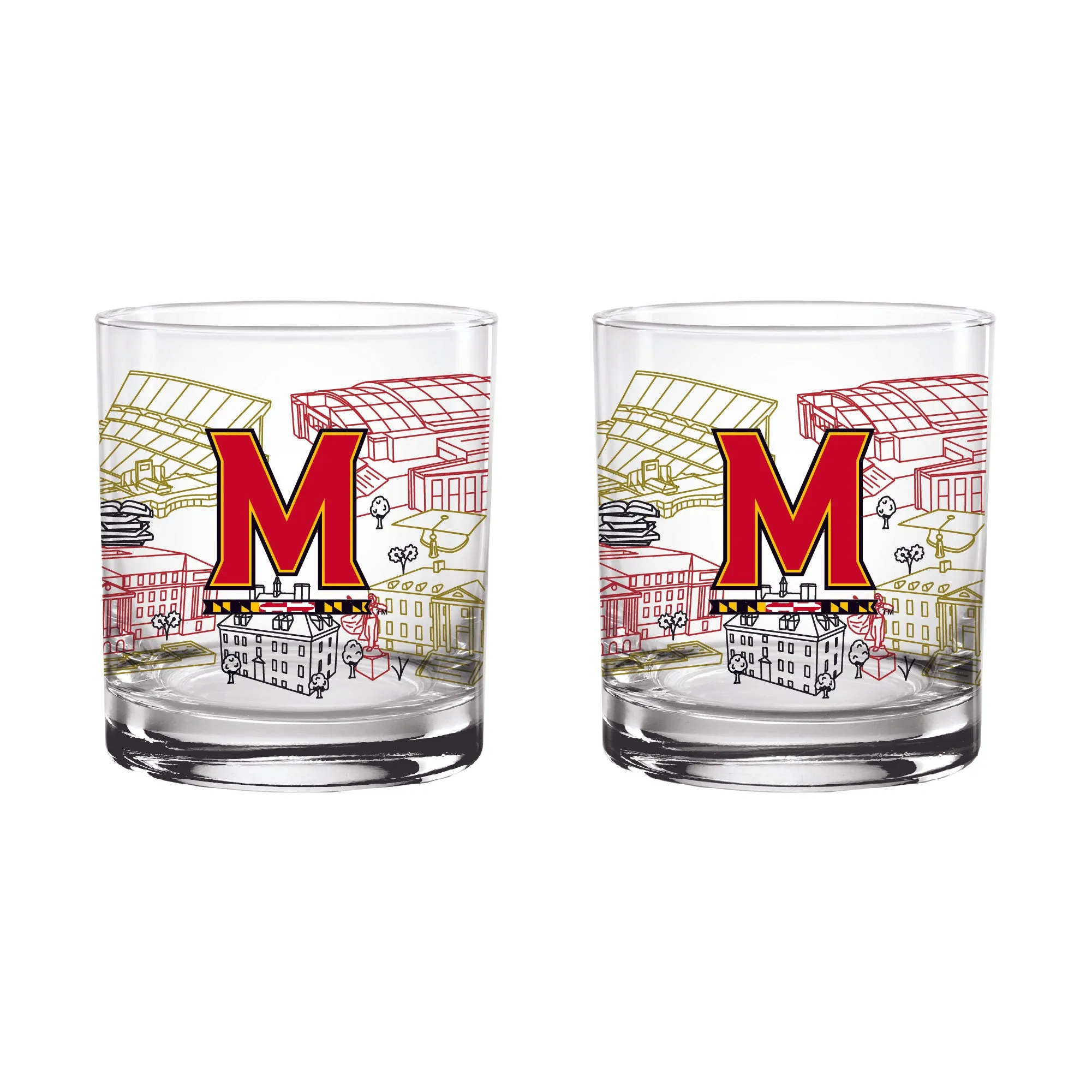 7bSet-of-2-Maryland-Terrapins-Campus-Line-Art-14oz-Rocks-Glasses