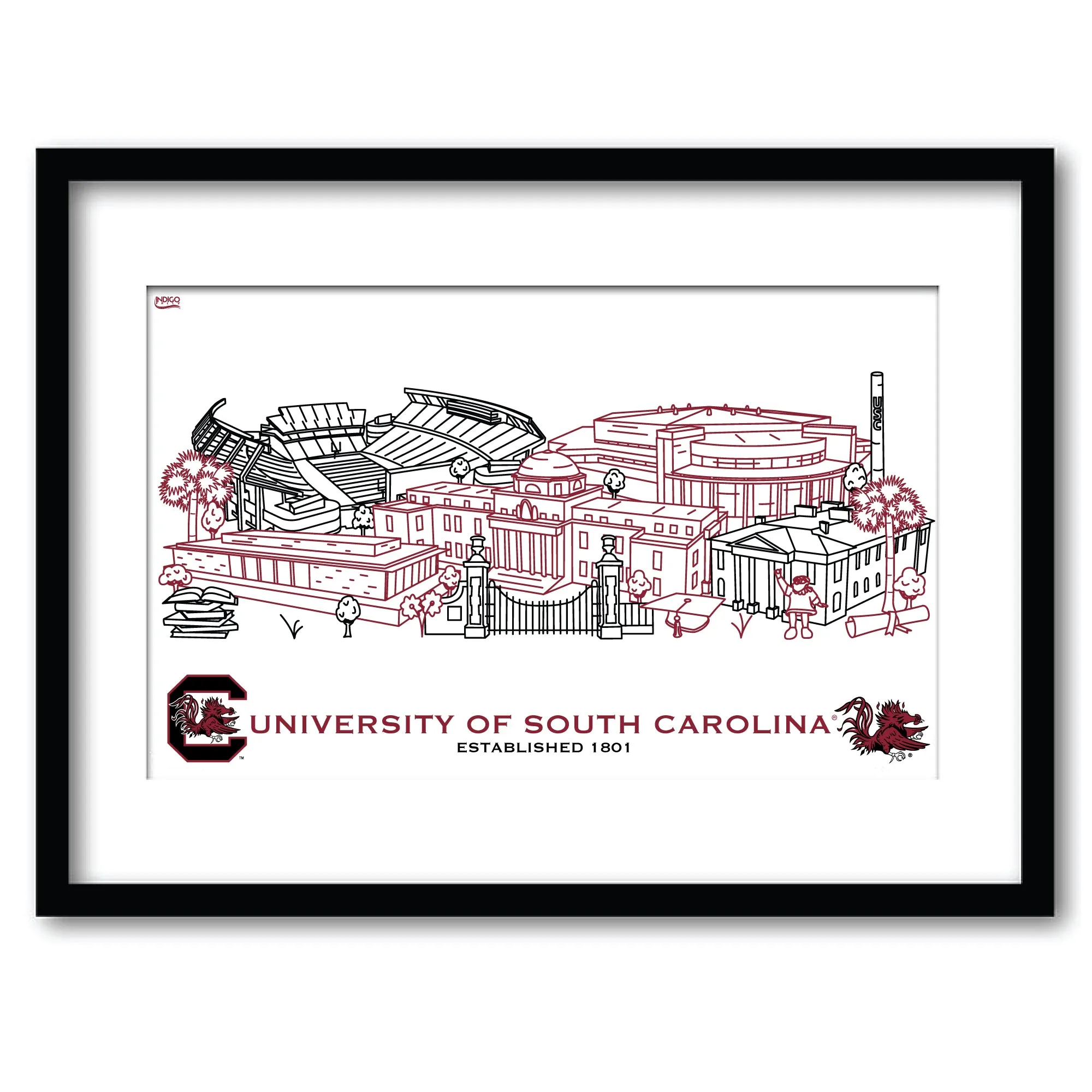 7bSouth-Carolina-Gamecocks-Framed-Campus-Line-Wall-Art-11-x-14-