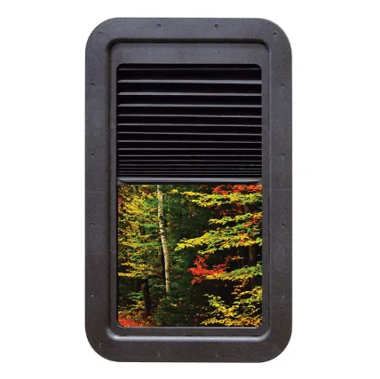 Slim Shade Entry Door Window Complete Unit - Black