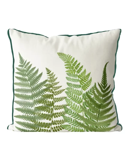 Fern Grove 1, Green leaf Cushion / Throw Pillow