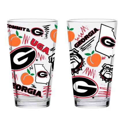 Set of 2 Georgia Bulldogs Local 16oz Pints