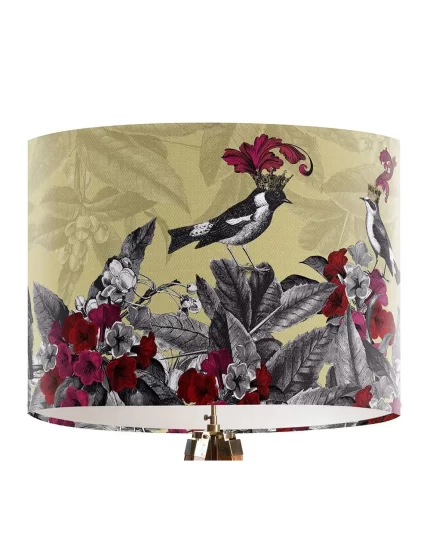 Blooming Birds, Azalea, Lamp shade, Drum, Pendant Lighting