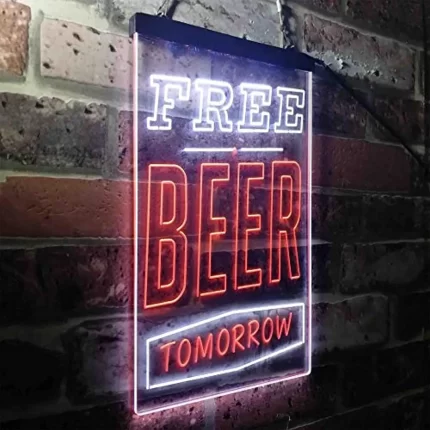 Free Beer Tomorrow LED Light Sign