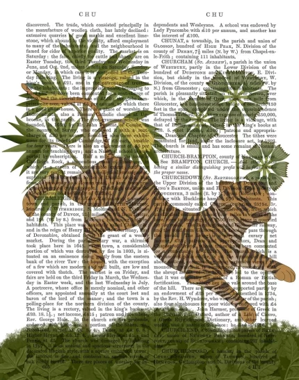 Leaping Tiger, Animalia Book Print, Art Print, Wall Art
