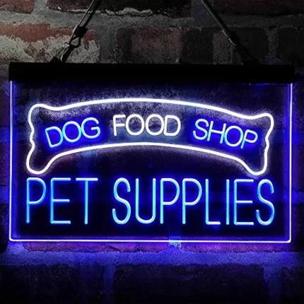 Dog Food Shop Pet Supplies LED Light Sign