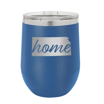 Personalized Kansas Home Wine Cup - Royal Blue