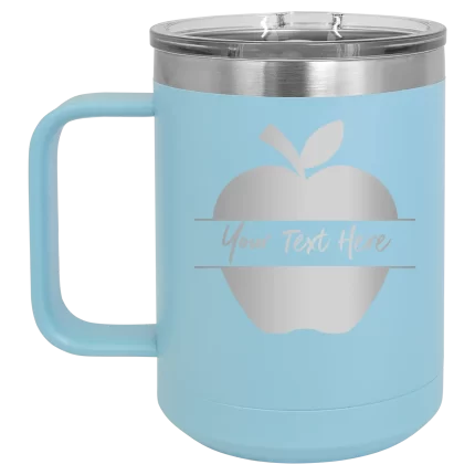 Personalized Apple 15 oz Mug - Light Blue