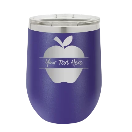 Personalized Apple Wine Cup - Purple