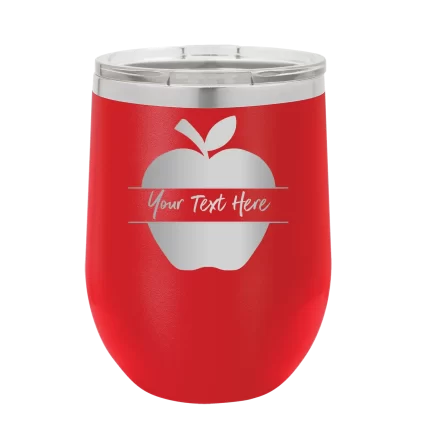 Personalized Apple Wine Cup - Red