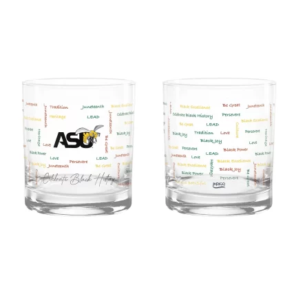Set of 2 Alabama State Hornets 14oz BHM Rocks Glasses