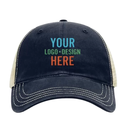 Embroidered Richardson 111 Unstructured Trucker Hat - Navy Khaki