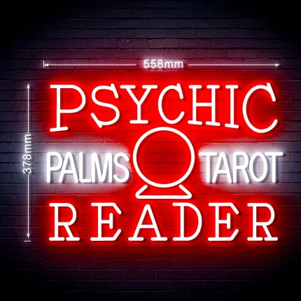 Palms Tarot Psychic Reader Ultra-Bright LED Sign with Remote (Neon-Style, LED Technology)