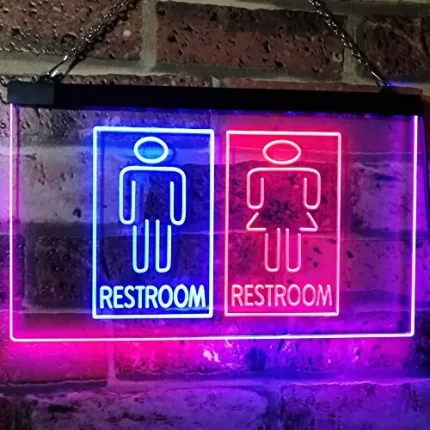 Male Female Restroom LED Light Sign