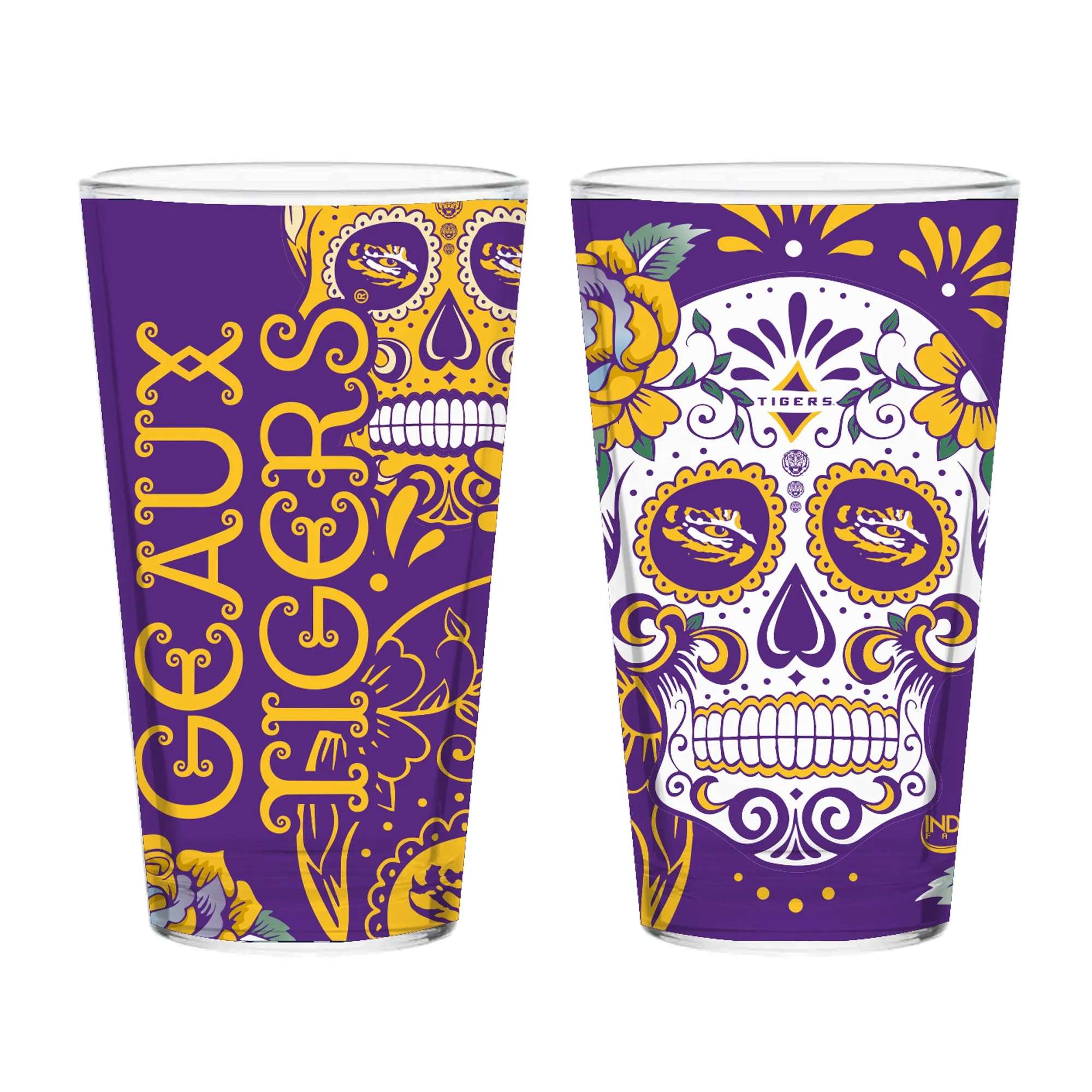 7jSet-of-2-LSU-Dia-de-los-Muertos-Pint-Glasses