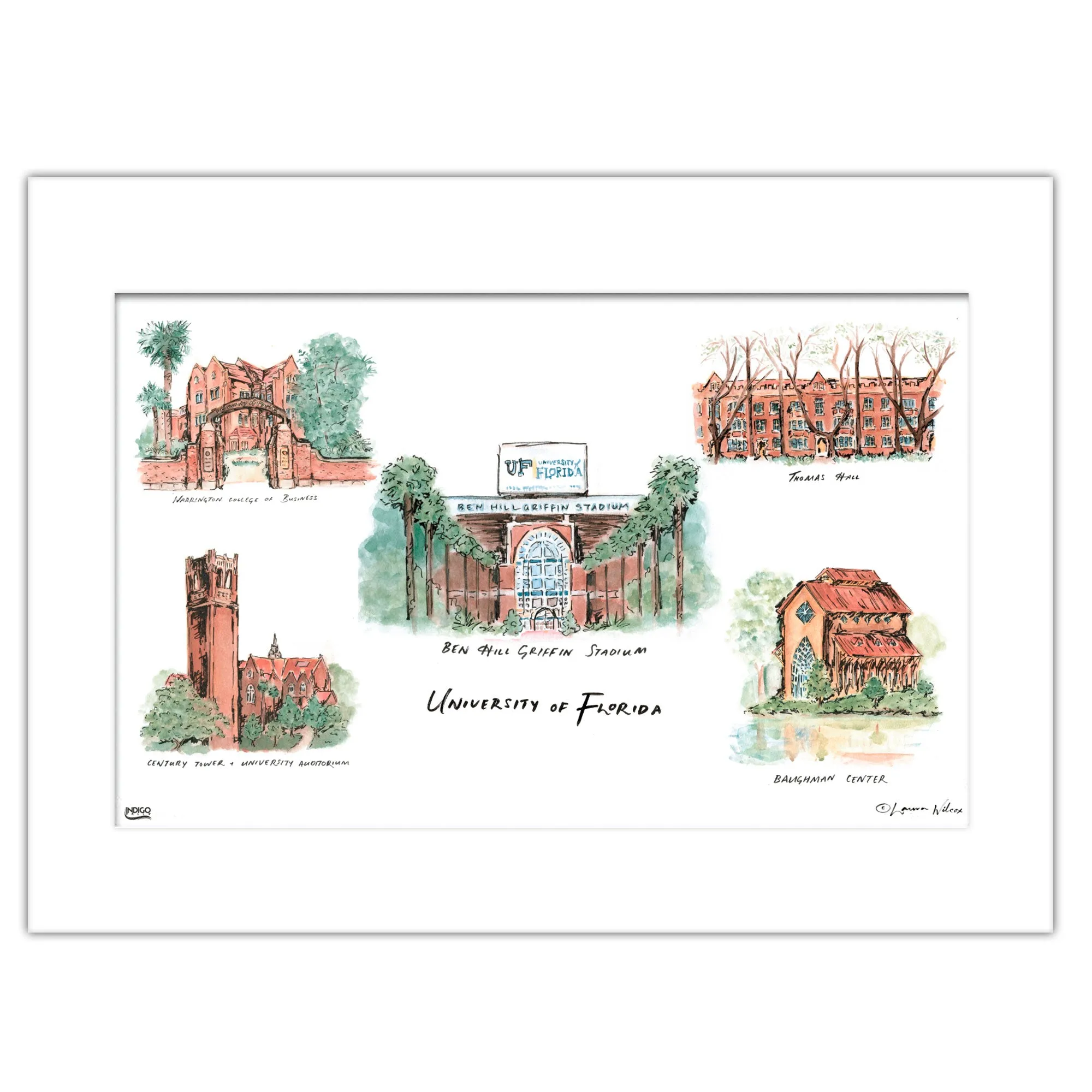 7kFlorida-Collage-Matted-Watercolor-Wall-Art-16-x-20-by-Laura-Wilcox