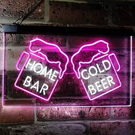 Home Bar Cold Beer Cheers LED Light Sign