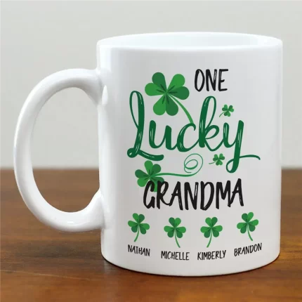 Lucky Grandma Mug - Personalized St. Patrick's Day Coffee Mug