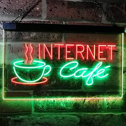 Coffee Wi-Fi Internet Cafe LED Light Sign