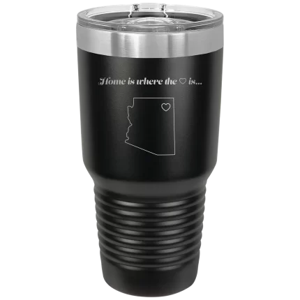 Personalized Arizona Heart 30 oz Tumbler - Black