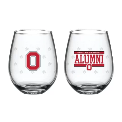 Set of 2 Ohio State Buckeyes Alumni 15oz Stemless
