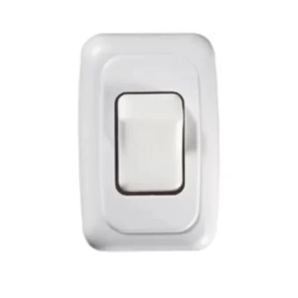 Contoured On/Off Switch In Plate White Single
