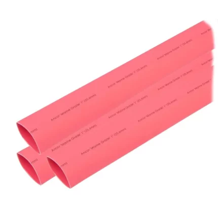 Heat Shrink Tubing 1" x 6" - Red - 3 Pieces