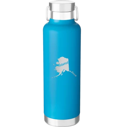 Personalized Alaska Home 24 oz Water Bottle - Aqua
