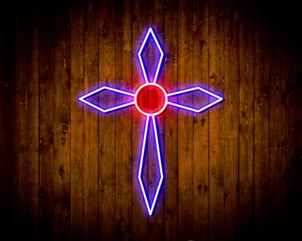 Holy Cross Jesus Christianity Flex Silicone LED Sign (Neon-Style, LED Technology)