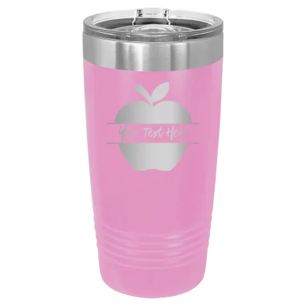 Personalized Apple 20 oz Tumbler - Light Purple