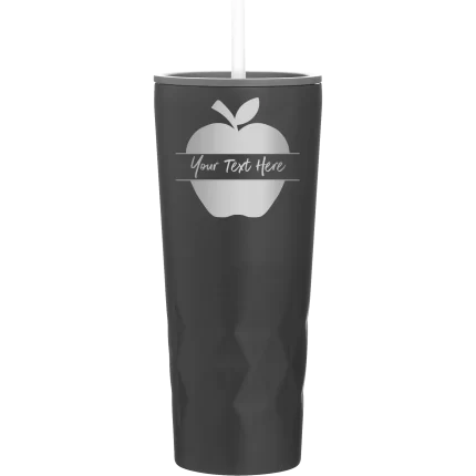 Personalized Apple 20.9 oz Tumbler - Black