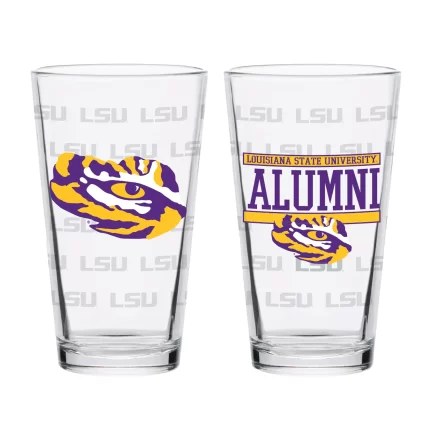 Set of 2 LSU Tigers 16oz Alumni Pints