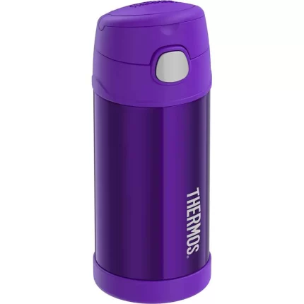 FUNtainer Stainless Steel Insulated Purple Water Bottle w/Straw - 12oz