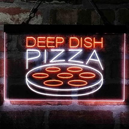 Deep Dish Pizza LED Light Sign