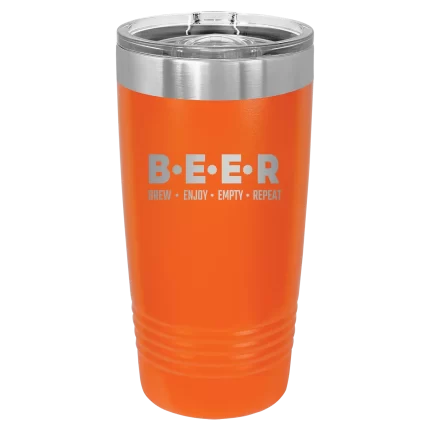 Personalized Brew Enjoy Empty Repeat 20 oz Tumbler - Orange