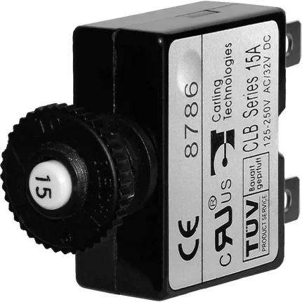 7056 15A Push Button Thermal with Quick Connect Terminals